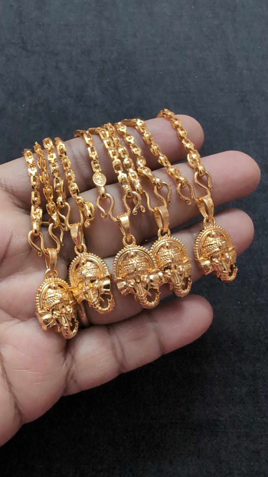 Premium Ganesha Pendant Chain Necklace | 18-Inch Temple Design Daily Wear Chain for Women