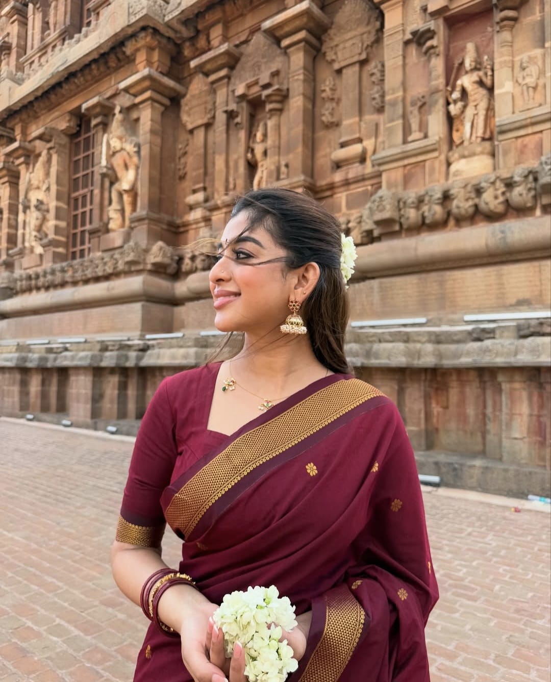 Premium Maroon Gadwal Kalyani Cotton Silk Saree with Rich Gold Zari Border